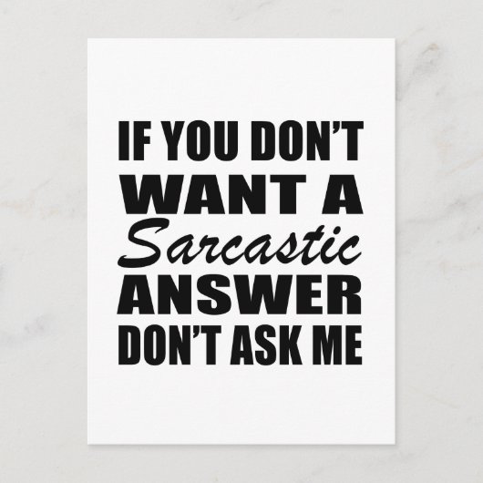 Grappig sarcastisch citaat humor sarcasme introver briefkaart (Voorkant)