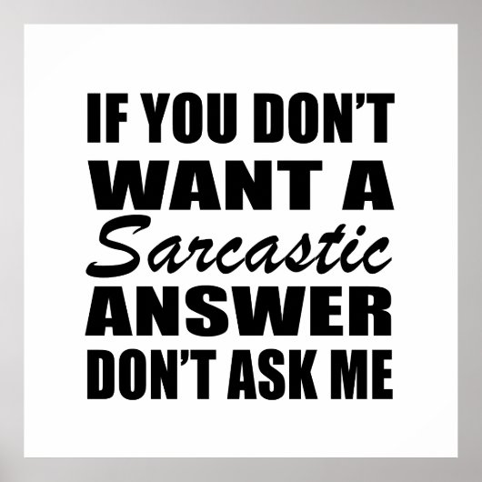 Grappig sarcastisch citaat humor sarcasme introver poster (Voorkant)