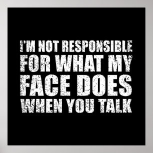 Grappig sarcastisch citaat humor sarcasme introver poster