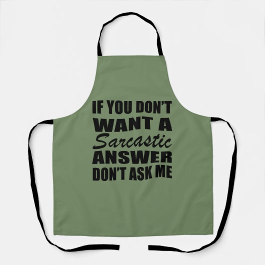 Grappig sarcastisch citaat humor sarcasme introver schort (Voorkant)