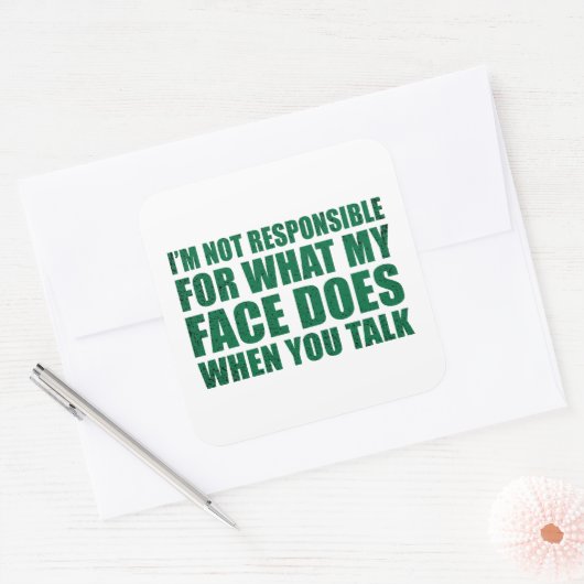 Grappig sarcastisch citaat humor sarcasme introver vierkante sticker (Envelop)