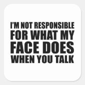 Grappig sarcastisch citaat humor sarcasme introver vierkante sticker (Voorkant)