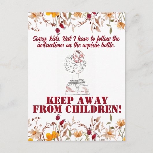 Grappig Sarcastisch Line Art Vrouw Briefkaart (Voorkant)