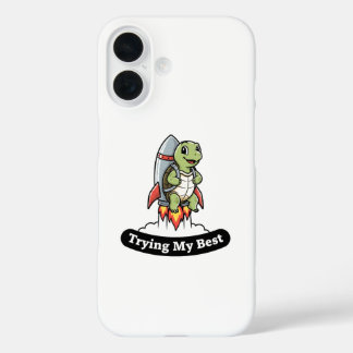 Grappig sarcastisch mijn best doend iPhone 16 hoesje