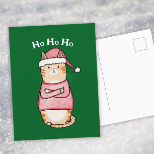 Grappig Sarcastisch Sinaasappel Kattenkerst Feestdagenkaart