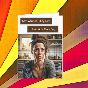 Grappig sarcastisch uitgeput huisvrouw Humor Kaart