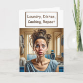 Grappig sarcastisch uitgeput huisvrouw kaart (Voorkant)