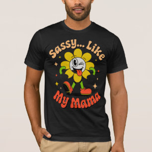 Grappig Sassy Net Als Mijn Mama Retro Cartoon Zwar T-shirt