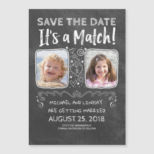 Grappig Save the Date - het is een match Magnetische Uitnodiging