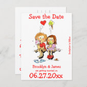 Grappig, Save the Dates Briefkaarten (Voorkant / Achterkant)
