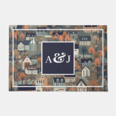 Grappig Scandinavisch Dorpsmonogram Deurmat (Voorkant)