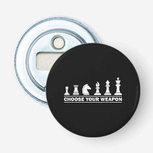 Grappig schaakgeschenk voor schakenliefhebber kind button flesopener