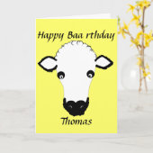 Grappig Schaap verjaardag, baa verjaardag, voeg na Kaart (Gele Bloem)