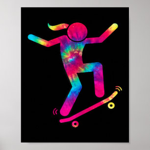 Grappig schaatsmeisje Ik hou van Skateboard Skateb Poster