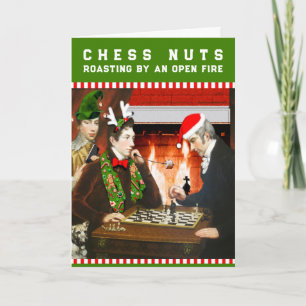 Grappig Schaken Noten Kerstmis Feestdagen Kaart