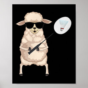 Grappig Schapenlam Dragen Zonnebrillen Spelen Badm Poster