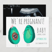 Grappig schattig avocado ultrasone fotozwangerscha aankondiging (Voorkant / Achterkant)