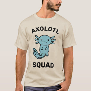 Grappig schattig Axolotl Squad aanpasbare roze T-shirt