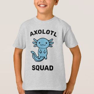 Grappig schattig Axolotl Squad aanpasbare roze T-shirt