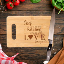 Grappig schattig chef-kok koken met liefde aangepa
