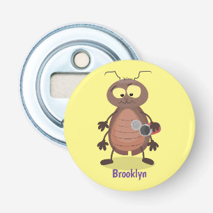 Grappig schattig kakkertekenfilm button flesopener