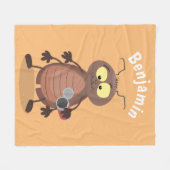 Grappig schattig kakkertekenfilm fleece deken (Voorkant (Horizontaal))
