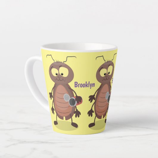 Grappig schattig kakkertekenfilm latte mok (Linkerhoek)
