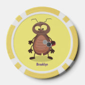 Grappig schattig kakkertekenfilm poker chips (Achterkant)