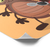 Grappig schattig kakkertekenfilm poster (Hoek)