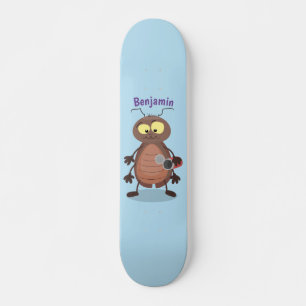 Grappig schattig kakkertekenfilm skateboard