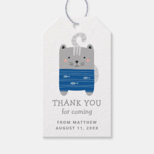 Grappig schattig kattendier. Kinderen verjaardag d Cadeaulabel