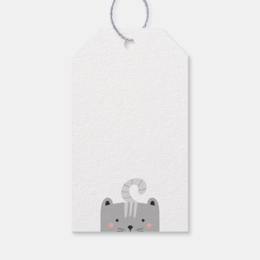 Grappig schattig kattendier. Kinderen verjaardag d Cadeaulabel (Achterkant)