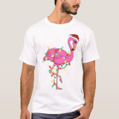 Grappig schattig kerst flamingo t-shirt (Voorkant)