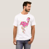 Grappig schattig kerst flamingo t-shirt (Voorkant volledig)