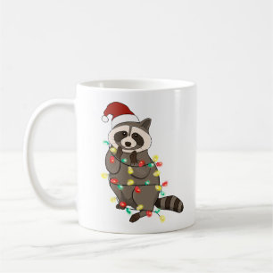 Grappig schattig kerst racoon koffiemok