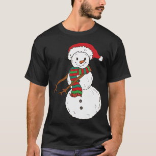 Grappig schattig kerst sneeuwpop T-shirt