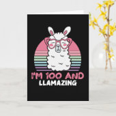 Grappig Schattig Llama 100ste verjaardagscadeau vo Kaart (Gele Bloem)