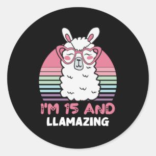 Grappig Schattig Llama 15e verjaardagscadeau voor  Ronde Sticker