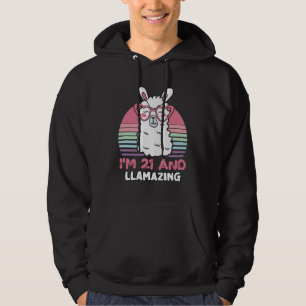 Grappig Schattig Llama 21ste verjaardagscadeau voo Hoodie