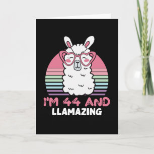 Grappig Schattig Llama 44e verjaardagscadeau voor Kaart