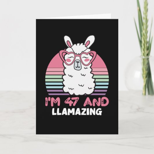 Grappig Schattig Llama 47e verjaardagscadeau voor Kaart (Voorkant)