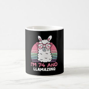 Grappig Schattig Llama 74e verjaardagscadeau voor Koffiemok