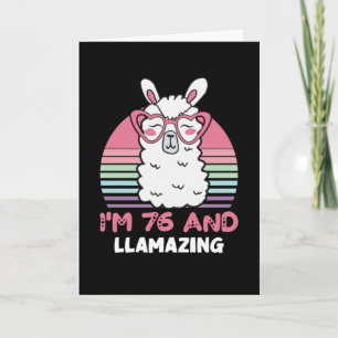 Grappig Schattig Llama 76e verjaardagscadeau voor  Kaart