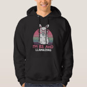 Grappig Schattig Llama 82e verjaardagscadeau voor Hoodie (Voorkant)