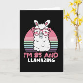 Grappig Schattig Llama 85e verjaardagscadeau voor Kaart (Gele Bloem)
