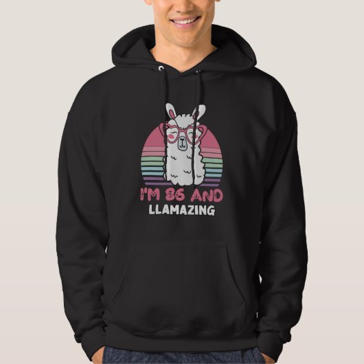 Grappig Schattig Llama 86e verjaardagscadeau voor Hoodie (Voorkant)