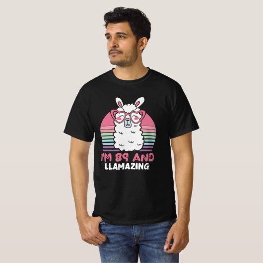 Grappig Schattig Llama 89ste verjaardagscadeau voo T-shirt (Voorkant volledig)