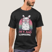 Grappig Schattig Llama 9e verjaardagscadeau voor v T-shirt (Voorkant)