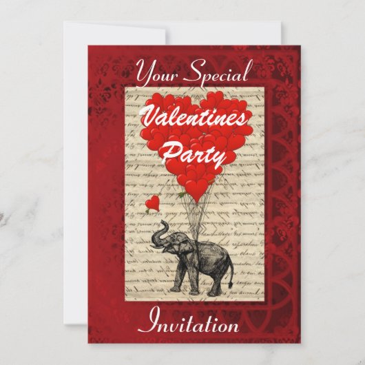 Grappig schattig olifant Valentijnse feest Kaart (Voorkant)