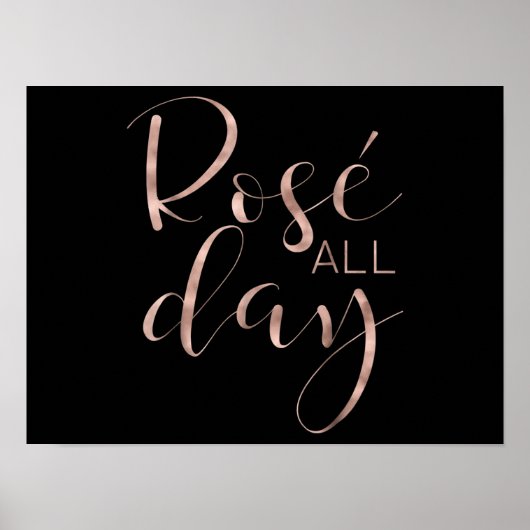 Grappig schattig Roos de hele dag wijnliefhebber c Poster (Voorkant)